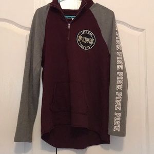 PINK maroon and white pullover